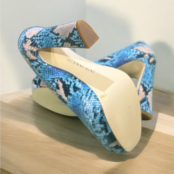 Gianni Bini Python Leather Pumps Size 7.5, Heels 5”. New - Picture 5 of 7
